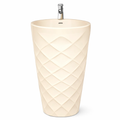 Premium One Piece Wash Basin – Cream Color | Luxury Ceramic Basin | Aqsa Sanitary