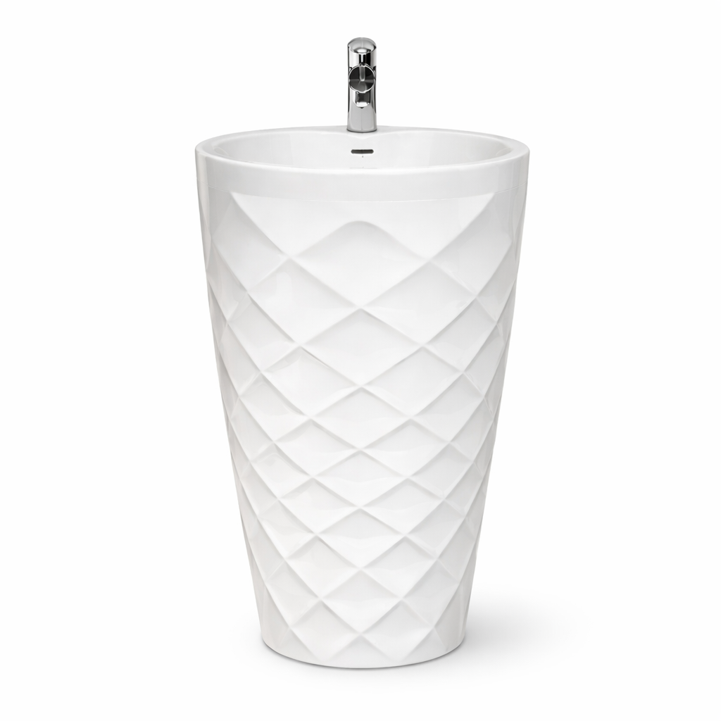 Premium One Piece Wash Basin – Luxury Ceramic Bathroom Basin | Aqsa Sanitary